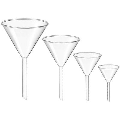 FATRD Lot De 4 Entonnoirs En Verre Transparents Pour Laboratoire, Entonnoirs Pédagogiques À Tige Courte, Entonnoirs Pour Expériences Scolaires - Publicité FATRD Lot De 4 Entonnoirs En Verre Transparents Pour Laboratoire, Entonnoirs Pédagogiques À Tige Courte, Entonnoirs Pour Expériences Scolaires - Publicité