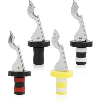 OEM Set De 4 Bouchon De Bouteille, Acier Inoxydable, Silicone, Mécanisme À Levier, Hermétique, Pour Vin Bière Champagne - Publicité OEM Set De 4 Bouchon De Bouteille, Acier Inoxydable, Silicone, Mécanisme À Levier, Hermétique, Pour Vin Bière Champagne - Publicité