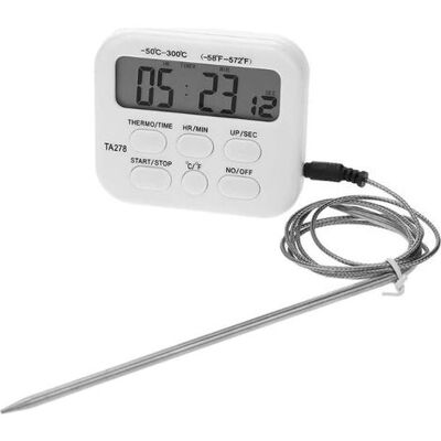 ABYSSE Thermomètre Numérique Lcd Avec Hygromètre, Thermomètre Électronique, Thermomètre Alimentaire À Sonde - Publicité ABYSSE Thermomètre Numérique Lcd Avec Hygromètre, Thermomètre Électronique, Thermomètre Alimentaire À Sonde - Publicité