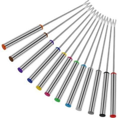 IRISFR Lot De 12 Fourchettes À Fondue En Acier Inoxydable De 24,1 Cm Avec Poignée Résistante À La Chaleur Pour Fromage, Fondue, Rôti, Viande - Publicité IRISFR Lot De 12 Fourchettes À Fondue En Acier Inoxydable De 24,1 Cm Avec Poignée Résistante À La Chaleur Pour Fromage, Fondue, Rôti, Viande - Publicité