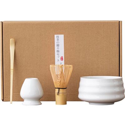 OEM Coffret Matcha Avec Fouet Et Pinceau, Kit D'Infusion Japonais, Coffret Cadeau Blanc De 4 Pièces - Publicité OEM Coffret Matcha Avec Fouet Et Pinceau, Kit D'Infusion Japonais, Coffret Cadeau Blanc De 4 Pièces - Publicité