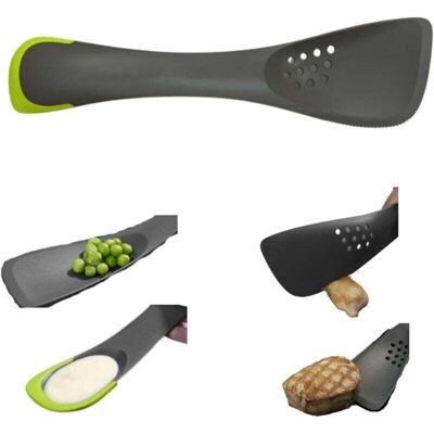 Scotch Ensemble D'Ustensiles De Cuisine En Silicone 5 En 1 : Passoire, Spatule, Coupe-légumes, Cuillère Et Spatule Combinées En Un Seul Ustensile - Gris - Publicité Scotch Ensemble D'Ustensiles De Cuisine En Silicone 5 En 1 : Passoire, Spatule, Coupe-légumes, Cuillère Et Spatule Combinées En Un Seul Ustensile - Gris - Publicité