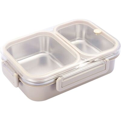 BRINSEA Boîte À Lunch Hermétique En Acier Inoxydable, Beige, 2 Compartiments, Pour Adultes Et Enfants, - Publicité BRINSEA Boîte À Lunch Hermétique En Acier Inoxydable, Beige, 2 Compartiments, Pour Adultes Et Enfants, - Publicité