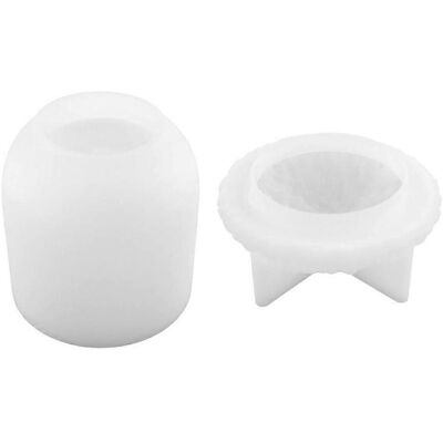 FLAMMKRAFT Moule En Silicone Rond Pour Boîte De Rangement Avec Couvercles, Forme De Pomme De Pin - Publicité FLAMMKRAFT Moule En Silicone Rond Pour Boîte De Rangement Avec Couvercles, Forme De Pomme De Pin - Publicité
