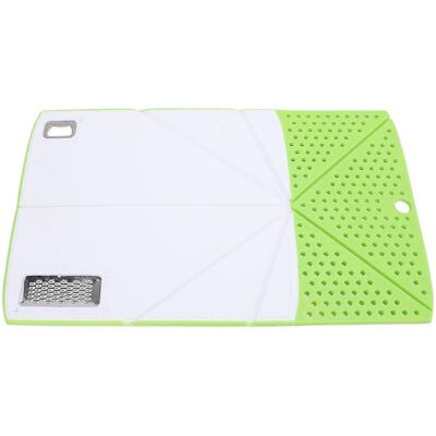 FLAMMKRAFT Planche À Découper Multifonctionnelle Pliable Avec Râpe, Égouttoir Et Ouvre-bouteille Intégrés - Publicité FLAMMKRAFT Planche À Découper Multifonctionnelle Pliable Avec Râpe, Égouttoir Et Ouvre-bouteille Intégrés - Publicité