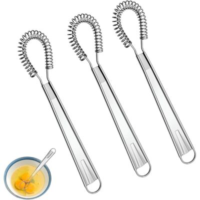 GRASSLIN 3 Fouet Cuisine, Acier Inoxydable, Design Spirale, Mini Fouet, Ergonomique, Pour Oeufs Sauces Desserts - Publicité GRASSLIN 3 Fouet Cuisine, Acier Inoxydable, Design Spirale, Mini Fouet, Ergonomique, Pour Oeufs Sauces Desserts - Publicité