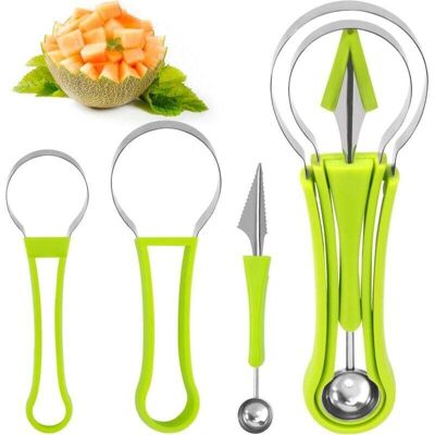 STAKMANN Outil Quatre-en-un Pour Sculpter Les Fruits, Dénoyauteur De Melon En Acier Inoxydable, Séparateur De Pulpe, Dénoyauteur De Fruits Et Éplucheur De Légumes (vert). Publicité STAKMANN Outil Quatre-en-un Pour Sculpter Les Fruits, Dénoyauteur De Melon En Acier Inoxydable, Séparateur De Pulpe, Dénoyauteur De Fruits Et Éplucheur De Légumes (vert). Publicité