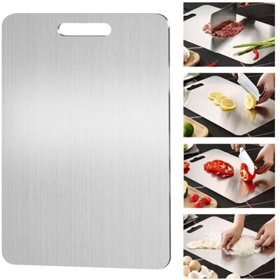 OEM Planche À Découper En Titane,yamato Titanium,planche A Decouper Inox Pour La Cuisine,pour La Viande,fromage,le Pain,les Légumes,les Fruits (39 X 28 Cm)-dou - Publicité OEM Planche À Découper En Titane,yamato Titanium,planche A Decouper Inox Pour La Cuisine,pour La Viande,fromage,le Pain,les Légumes,les Fruits (39 X 28 Cm)-dou - Publicité