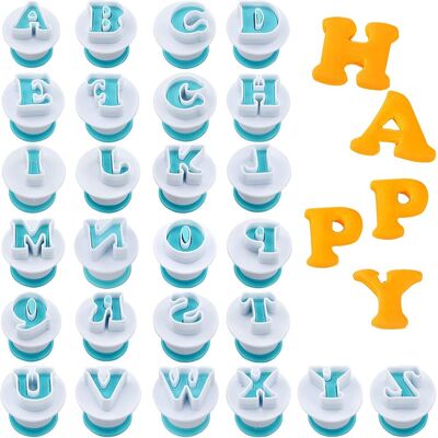 GRASSLIN Lot De 26 Emporte-pièces, Lettre Alphabet, Plastique, Ressort, Pâtisserie, Cupcake, Biscuit, Mariage, Anniversaire - Publicité GRASSLIN Lot De 26 Emporte-pièces, Lettre Alphabet, Plastique, Ressort, Pâtisserie, Cupcake, Biscuit, Mariage, Anniversaire - Publicité