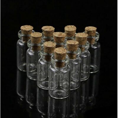 ALLAUVE 10 Mini Flacons En Verre Pour Bouteilles À Souhaits Avec Bouchon En Liège Et Pendentif De Rangement 0,5/1/2/ - Publicité ALLAUVE 10 Mini Flacons En Verre Pour Bouteilles À Souhaits Avec Bouchon En Liège Et Pendentif De Rangement 0,5/1/2/ - Publicité