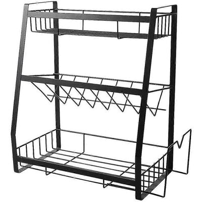 LAVVE Étagère À Épices À Trois Niveaux, Support Pour Ustensiles De Cuisine, Organisateur De Table, Noir - Publicité LAVVE Étagère À Épices À Trois Niveaux, Support Pour Ustensiles De Cuisine, Organisateur De Table, Noir - Publicité