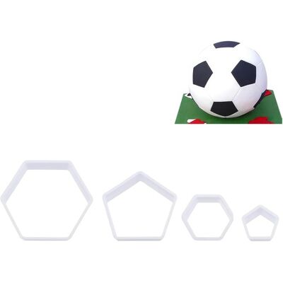 Generic Lot De 4 Emporte-pièces Hexagonaux Avec Motif De Football, Pour Fondant, Coupe Du Monde De Football, Outils De Décoration De Gâteaux Et Desserts - Publicité Generic Lot De 4 Emporte-pièces Hexagonaux Avec Motif De Football, Pour Fondant, Coupe Du Monde De Football, Outils De Décoration De Gâteaux Et Desserts - Publicité