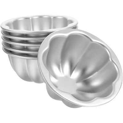 LISATR Lot De 6 Moules À Pudding Antiadhésifs, Moules À Muffins Et Moules À Gâteaux Multifonctions-9.5x9.5x4.5cm-silver - Publicité LISATR Lot De 6 Moules À Pudding Antiadhésifs, Moules À Muffins Et Moules À Gâteaux Multifonctions-9.5x9.5x4.5cm-silver - Publicité
