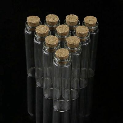 ALLAUVE Lot De 10 Mini Flacons En Verre Pour Bouteilles À Souhaits Avec Bouchon En Liège Et Pendentif De Rangement De 20 Ml - Publicité ALLAUVE Lot De 10 Mini Flacons En Verre Pour Bouteilles À Souhaits Avec Bouchon En Liège Et Pendentif De Rangement De 20 Ml - Publicité