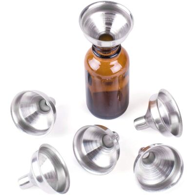 ALVIOR Entonnoir Mini - Acier Inoxydable - Hauteur 3,2 Cm - Ouverture 3,8 Cm - Pour Flacons Miniatures, Huiles Essentielles, Cosmétiques Maison, Épices Liquides - Lot De 6 - Publicité ALVIOR Entonnoir Mini - Acier Inoxydable - Hauteur 3,2 Cm - Ouverture 3,8 Cm - Pour Flacons Miniatures, Huiles Essentielles, Cosmétiques Maison, Épices Liquides - Lot De 6 - Publicité