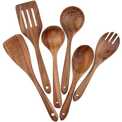 Cellfast Ustensiles De Cuisine En Bois,pour Ustensiles De Cuisine Antiadhésifs, Spatule En Bois,fourchette,spatule,louche,passoire,6pcs - Publicité Cellfast Ustensiles De Cuisine En Bois,pour Ustensiles De Cuisine Antiadhésifs, Spatule En Bois,fourchette,spatule,louche,passoire,6pcs - Publicité