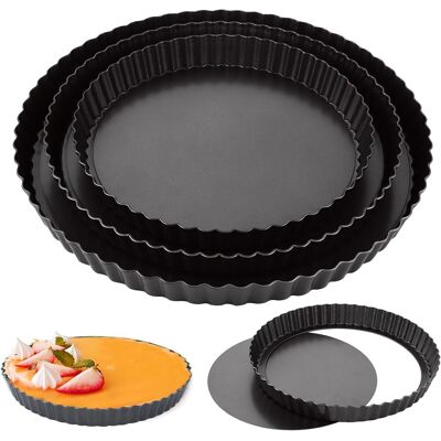 NONAME 3 Pièces Moule A Tarte Avec Fond Amovible, 22/26/30 Cm Moule À Tarte Antiadhésif, Moule À Quiche Rond, Plat A Tarte Acier Au Carbone Pour La Pâtisserie, Le Gateau, La Quiche - Publicité NONAME 3 Pièces Moule A Tarte Avec Fond Amovible, 22/26/30 Cm Moule À Tarte Antiadhésif, Moule À Quiche Rond, Plat A Tarte Acier Au Carbone Pour La Pâtisserie, Le Gateau, La Quiche - Publicité