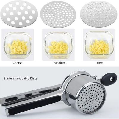 SANS MARQUE Presse Purée Manuel,professionnel Presse-purée À Pommes De Terre En Acier Inoxydable Avec 3 Disques Interchangeables,idéal Pour Fruits, Légumes, Aliments Pour Bébés - Publicité SANS MARQUE Presse Purée Manuel,professionnel Presse-purée À Pommes De Terre En Acier Inoxydable Avec 3 Disques Interchangeables,idéal Pour Fruits, Légumes, Aliments Pour Bébés - Publicité