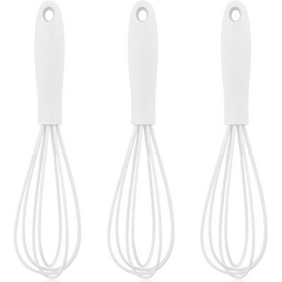 HERUSI Lot De 3 Fouets À Œufs En Acier Inoxydable Et Silicone - Blanc - Publicité HERUSI Lot De 3 Fouets À Œufs En Acier Inoxydable Et Silicone - Blanc - Publicité