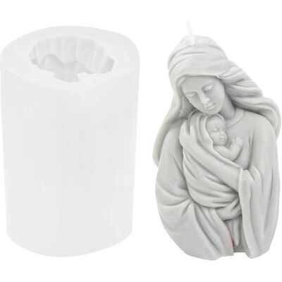 ALLAUVE Moule En Silicone Pour Cire Fondue, Motif Sainte Mère Et Enfant, Polymère, Fabrication Artisanale Pour Aromathérapie. Publicité ALLAUVE Moule En Silicone Pour Cire Fondue, Motif Sainte Mère Et Enfant, Polymère, Fabrication Artisanale Pour Aromathérapie. Publicité