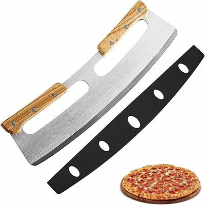 ENOWELIR Coupe-pizza Professionnel En Acier Inoxydable 35 Cm Avec Manche En Bois Massif Pour Découper Facilement Pizzas Et Tartes - Publicité ENOWELIR Coupe-pizza Professionnel En Acier Inoxydable 35 Cm Avec Manche En Bois Massif Pour Découper Facilement Pizzas Et Tartes - Publicité