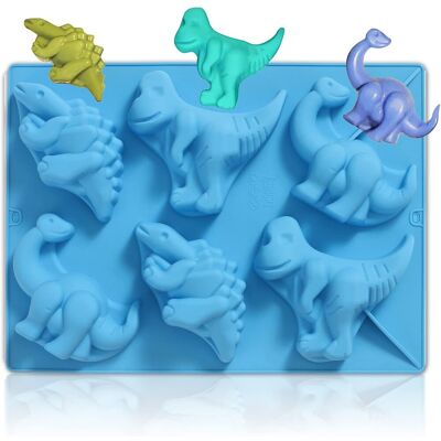 GRASSLIN Moule À Gâteau En Silicone 6 Cavités Forme De Rainure Dinosaure Dino - Antiadhésif Moules Spécifique Cuisine Pour Pâtisserie, Savons, Dessert, Décoration À 02 - Publicité GRASSLIN Moule À Gâteau En Silicone 6 Cavités Forme De Rainure Dinosaure Dino - Antiadhésif Moules Spécifique Cuisine Pour Pâtisserie, Savons, Dessert, Décoration À 02 - Publicité