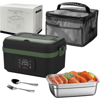 Cellfast Boîte À Lunch Chauffante - Minuterie Intelligente, 60 W, Rechargeable, Idéale Pour Le Bureau, Les Pique-niques- Noir Et Vert - Publicité Cellfast Boîte À Lunch Chauffante - Minuterie Intelligente, 60 W, Rechargeable, Idéale Pour Le Bureau, Les Pique-niques- Noir Et Vert - Publicité