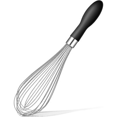 NXNHQPZ Fouet En Acier Inoxydable De 12 Pouces — Fouet Ballon Pour La Cuisine, Doté D'Une Poignée Souple En Silicone Conception Ultra-robuste Et Durable — Noir. Publicité NXNHQPZ Fouet En Acier Inoxydable De 12 Pouces — Fouet Ballon Pour La Cuisine, Doté D'Une Poignée Souple En Silicone Conception Ultra-robuste Et Durable — Noir. Publicité
