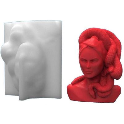 ALLAUVE Moule À Bougie En Silicone Déesse Serpent, Cire Fondue Polymère, Fabrication D'Aromathérapie - Publicité ALLAUVE Moule À Bougie En Silicone Déesse Serpent, Cire Fondue Polymère, Fabrication D'Aromathérapie - Publicité
