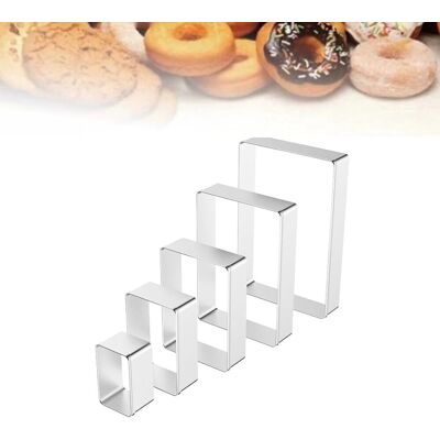 GRASSLIN Lot De 5 Emporte-pièces, Acier Inoxydable, Forme Rectangle, Tailles Variées, Cuisine Et Pâtisserie - Publicité GRASSLIN Lot De 5 Emporte-pièces, Acier Inoxydable, Forme Rectangle, Tailles Variées, Cuisine Et Pâtisserie - Publicité