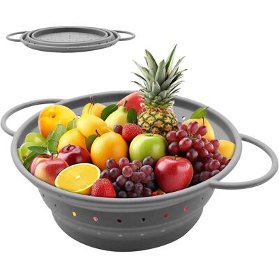 GRASSLIN 1 Passoire Pliable Silicone 22cm Poignées Antidérapantes Égouttoir Légumes Pâtes Fruits Cuisine Compacte - Publicité GRASSLIN 1 Passoire Pliable Silicone 22cm Poignées Antidérapantes Égouttoir Légumes Pâtes Fruits Cuisine Compacte - Publicité