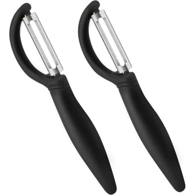 OEM 2 Pcs Éplucheur Universel, Econome Legumes Inox Eplucheur Legumes Manuel Eplucheur Pomme De Terre Poignée Ergonomique, Couteau Eplucheur Cuisine Pour Légumes Fruits (noir)-crezuo - Publicité OEM 2 Pcs Éplucheur Universel, Econome Legumes Inox Eplucheur Legumes Manuel Eplucheur Pomme De Terre Poignée Ergonomique, Couteau Eplucheur Cuisine Pour Légumes Fruits (noir)-crezuo - Publicité