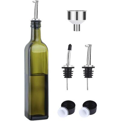 Carafe À Huile D'Olive En Verre - 500 Ml Huile Et Vinaigre Verts Avec Bec Verseur Et Entonnoir - Carafe À Huile D'Olive-aquaforge - Publicité Carafe À Huile D'Olive En Verre - 500 Ml Huile Et Vinaigre Verts Avec Bec Verseur Et Entonnoir - Carafe À Huile D'Olive-aquaforge - Publicité