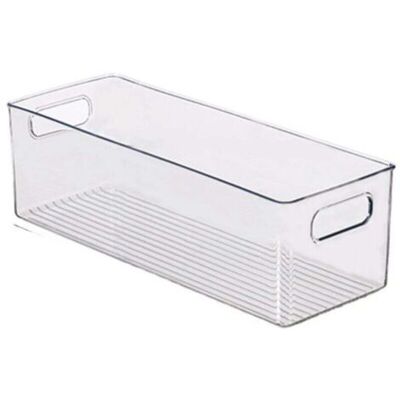 ABYSSE Cabinet/kitchen Boîte De Rangement, Moyen Bac Pour Réfrigérateur En Plastique, Longue Boîte, Transparent - Publicité ABYSSE Cabinet/kitchen Boîte De Rangement, Moyen Bac Pour Réfrigérateur En Plastique, Longue Boîte, Transparent - Publicité