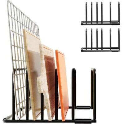 Vision Lot De 2 Supports Pour Planches À Découper Et Couvercles De Casseroles — Râteliers À Couvercles À 5 Compartiments — Organiseur De Cuisine — Support Métallique Pour Planches À Découper - Publicité Vision Lot De 2 Supports Pour Planches À Découper Et Couvercles De Casseroles — Râteliers À Couvercles À 5 Compartiments — Organiseur De Cuisine — Support Métallique Pour Planches À Découper - Publicité
