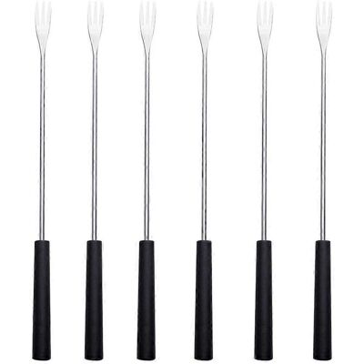 LISATR Lot De 6 Fourchettes À Fondue En Acier Inoxydable, Fourchettes À Fromage, Fourchettes À Fruits, Fourchettes De Cuisine Pour Grillades-26.00x1.30x1.30cm-black - Publicité LISATR Lot De 6 Fourchettes À Fondue En Acier Inoxydable, Fourchettes À Fromage, Fourchettes À Fruits, Fourchettes De Cuisine Pour Grillades-26.00x1.30x1.30cm-black - Publicité