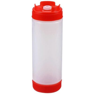 LISATR Bouteilles À Sauce En Plastique, Flacons Souples À Deux Embouts, Distributeur De Ketchup.-6.5x6.5x20.5cm-red - Publicité LISATR Bouteilles À Sauce En Plastique, Flacons Souples À Deux Embouts, Distributeur De Ketchup.-6.5x6.5x20.5cm-red - Publicité