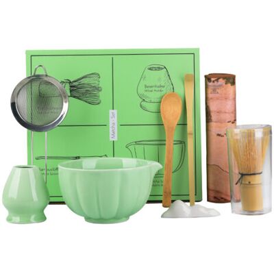 OEM Qorva-ensemble Matcha 8 Pièces – Bol En Forme De Pétale, Fouet, Cuillère Et Ustensiles - Publicité OEM Qorva-ensemble Matcha 8 Pièces – Bol En Forme De Pétale, Fouet, Cuillère Et Ustensiles - Publicité