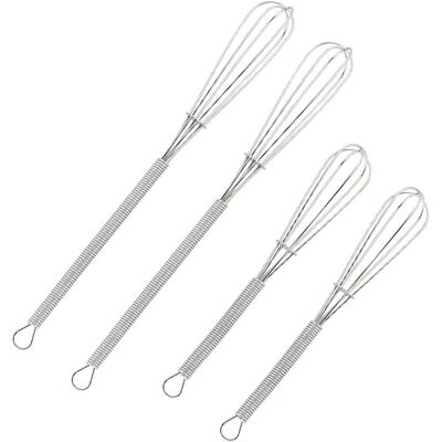 LBJFYHJN Lot De 4 Mini Fouets Cuisine - Acier Inoxydable - 12,7cm Et 17,8cm - Pour Œufs Et Sauces - Publicité LBJFYHJN Lot De 4 Mini Fouets Cuisine - Acier Inoxydable - 12,7cm Et 17,8cm - Pour Œufs Et Sauces - Publicité