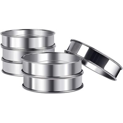 GRASSLIN 6 Cercle Patisserie, Inox, 10,5x2,5cm, Antiadhésif, Bords Roulés, Crêpes Gâteaux - Publicité GRASSLIN 6 Cercle Patisserie, Inox, 10,5x2,5cm, Antiadhésif, Bords Roulés, Crêpes Gâteaux - Publicité
