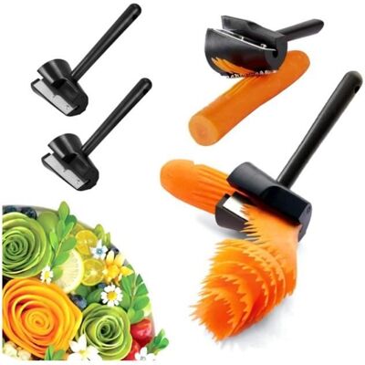 Cellfast 2 Pièces Légumes Coupe Spiralizer Éplucheuse - Rouleau De Fleurs En Entonnoir En Spirale Trancheuse De Cuisine, Noir-wj - Publicité Cellfast 2 Pièces Légumes Coupe Spiralizer Éplucheuse - Rouleau De Fleurs En Entonnoir En Spirale Trancheuse De Cuisine, Noir-wj - Publicité