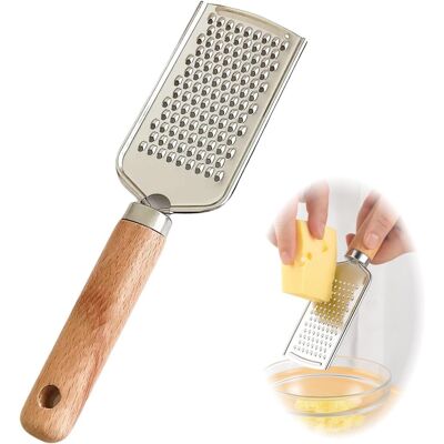 Generic Râpe À Fromage Manuelle Pour Fromages À Pâte Dure Rapeuse Pour Parmesan Zesteur Pour Agrumes En Acier Inoxydable Avec Manche En Bois De Hêtre - Publicité Generic Râpe À Fromage Manuelle Pour Fromages À Pâte Dure Rapeuse Pour Parmesan Zesteur Pour Agrumes En Acier Inoxydable Avec Manche En Bois De Hêtre - Publicité