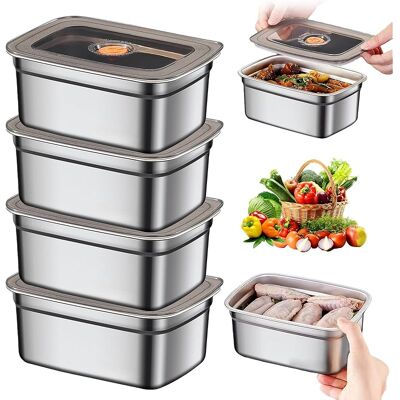 SANS MARQUE 4 Pièces Boîtes De Conservation Alimentaire, 1000ml Boite Alimentaire Inox Avec Couvercle, Meal Prep Récipients Alimentaires, Boîtes De Conservation Alimentaires Avec Couvercles Pour Conserver - Publicité SANS MARQUE 4 Pièces Boîtes De Conservation Alimentaire, 1000ml Boite Alimentaire Inox Avec Couvercle, Meal Prep Récipients Alimentaires, Boîtes De Conservation Alimentaires Avec Couvercles Pour Conserver - Publicité
