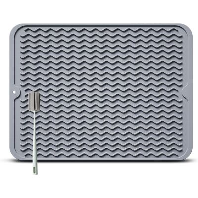 GRASSLIN Grand Tapis Egouttoir Vaisselle - Évier Épais Pour Un Séchage Rapide, 40 X 30 Cm De Avec Éponge Brosse, Sans Bpa, Égouttoir À Pliable Antidérapant Gris Clair 40x30'gris Clair 40x30 Cm'gris Clair'40x30 - Publicité GRASSLIN Grand Tapis Egouttoir Vaisselle - Évier Épais Pour Un Séchage Rapide, 40 X 30 Cm De Avec Éponge Brosse, Sans Bpa, Égouttoir À Pliable Antidérapant Gris Clair 40x30'gris Clair 40x30 Cm'gris Clair'40x30 - Publicité