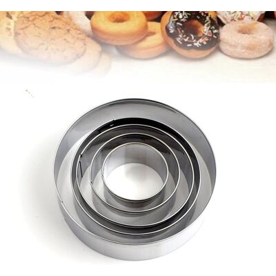 GRASSLIN Lot De 5 Emporte-pièces, Forme Cercle, Acier Inoxydable, Tailles Variées, Pour Biscuits Et Sandwichs, Cuisine Et Loisirs Créatifs - Publicité GRASSLIN Lot De 5 Emporte-pièces, Forme Cercle, Acier Inoxydable, Tailles Variées, Pour Biscuits Et Sandwichs, Cuisine Et Loisirs Créatifs - Publicité
