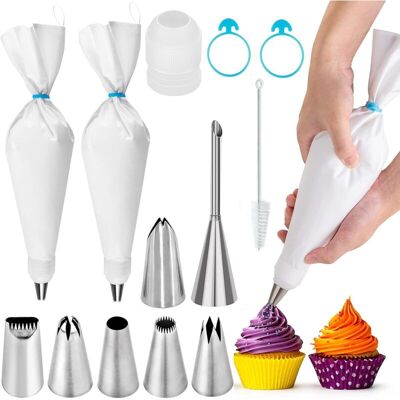 Melissa Ersandy – Lot De 2 Poches À Douille En Coton 40 Cm – 7 Douilles Inox – Réutilisables Et Lavables – Qualité Professionnelle Pour Pâtisserie - Publicité Melissa Ersandy – Lot De 2 Poches À Douille En Coton 40 Cm – 7 Douilles Inox – Réutilisables Et Lavables – Qualité Professionnelle Pour Pâtisserie - Publicité