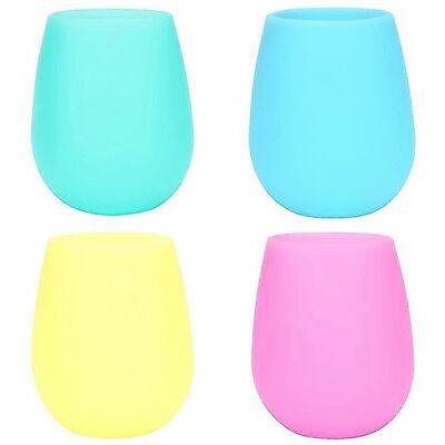 LAVVE Lot De 4 Verres À Vin En Silicone Incassables Et Réutilisables, Pouvant Être Congelés, Pour Les Fêtes Et Les Pique-niques (bleu, Rose, Jaune, Vert). Publicité LAVVE Lot De 4 Verres À Vin En Silicone Incassables Et Réutilisables, Pouvant Être Congelés, Pour Les Fêtes Et Les Pique-niques (bleu, Rose, Jaune, Vert). Publicité