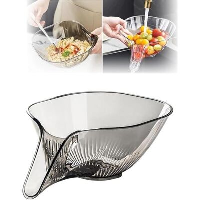 OEM 1 Bol Multifonctionnel, Entonnoir De Vidange Rond En Plastique Gris, Filtre Amovible, Idéal Pour Fruits, Légumes Et Salades - Publicité OEM 1 Bol Multifonctionnel, Entonnoir De Vidange Rond En Plastique Gris, Filtre Amovible, Idéal Pour Fruits, Légumes Et Salades - Publicité