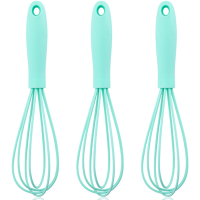 HERUSI Lot De 3 Fouets À Œufs En Acier Inoxydable Et Silicone - Cyan - Publicité HERUSI Lot De 3 Fouets À Œufs En Acier Inoxydable Et Silicone - Cyan - Publicité
