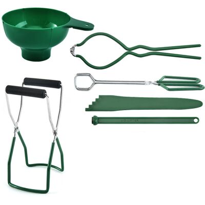 ALVIOR Kit Conservation Aliments - Rack En Acier Inoxydable - Lève-bocaux - Clé À Molette - Entonnoir Plastique - Pinces Cuisine - 6 Pièces - Publicité ALVIOR Kit Conservation Aliments - Rack En Acier Inoxydable - Lève-bocaux - Clé À Molette - Entonnoir Plastique - Pinces Cuisine - 6 Pièces - Publicité